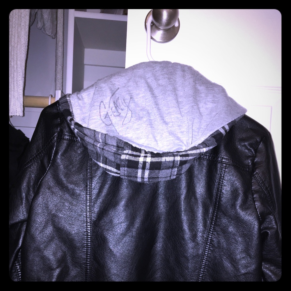 G-Eazy signed leather jacket hoodie.
